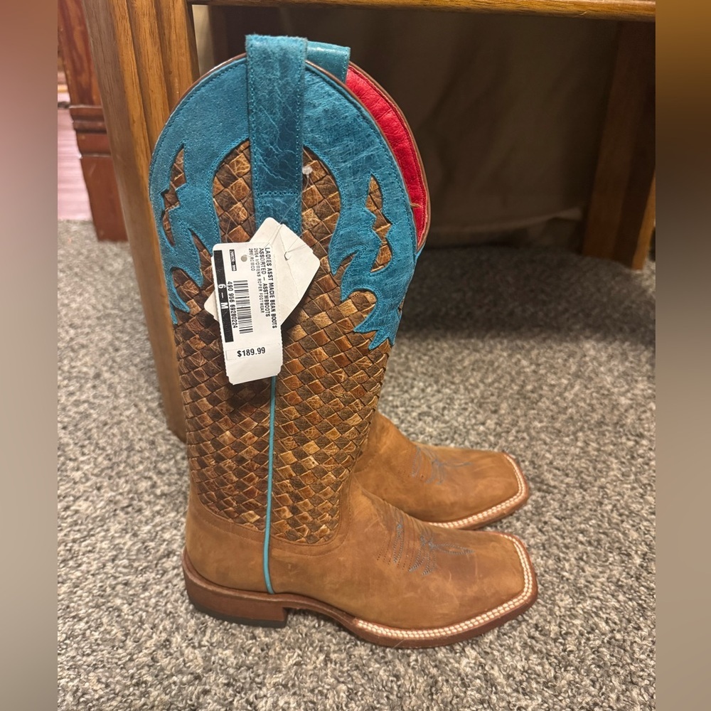 Macie Bean Turquoise and Tan Boots
